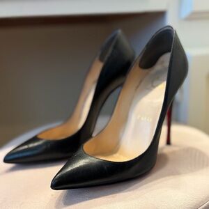Christian Louboutin Black Leather Pointed Pumps